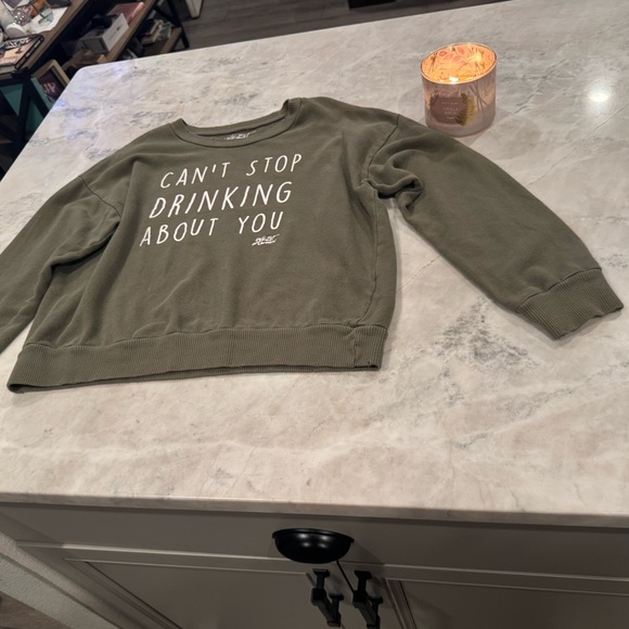 Olive Green Graphic Sweatshirt - Picture 2 of 7